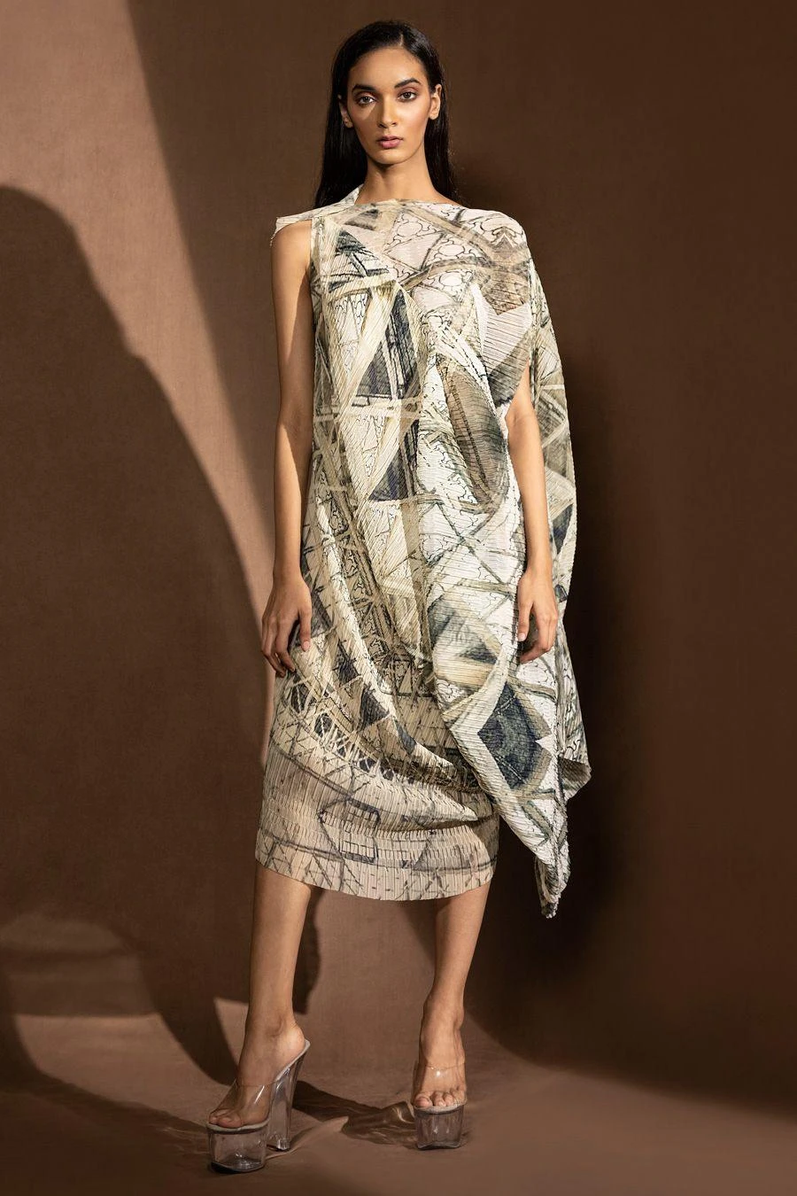 Abhishek Sharma Diffuse Geometrical Printed Dress 4 Abhishek Sharma Diffuse Geometrical Printed Dress - Image 2