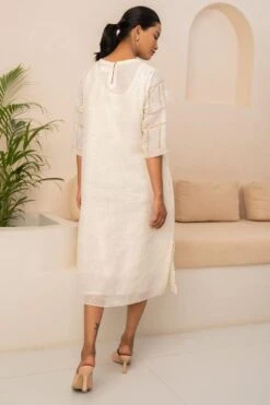 Arcvsh By Pallavi Singh Ivory Embellished & Checkered Dress 11 Arcvsh By Pallavi Singh Ivory Embellished & Checkered Dress -Deals Haute Togs Store 15423arc23 5