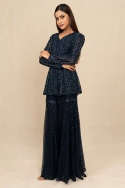 Ritika Mirchandani Navy Embellished Sharara Set -Deals Haute Togs Store 15523rm2 2