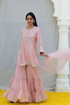 Niti Bothra Pink Floral Embellished Sharara Set -Deals Haute Togs Store 15623nb13 2