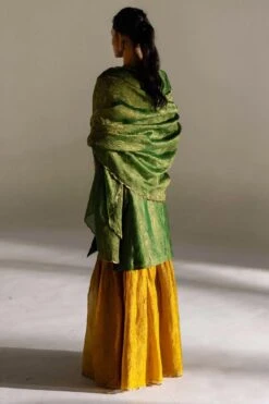 Mimamsaa Emerald Green Tissue Silk Gharara Set 7 Mimamsaa Emerald Green Tissue Silk Gharara Set -Deals Haute Togs Store 1602 311mr5 3