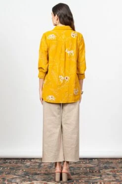 PATINE Yellow Luna Shirt With Shikargah Embroidery -Deals Haute Togs Store 16074 5