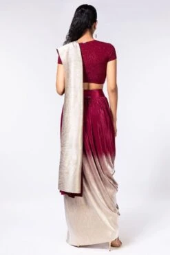 431-88 By Shweta Kapur Wine Jersey Blouse -Deals Haute Togs Store 1612sk18 5