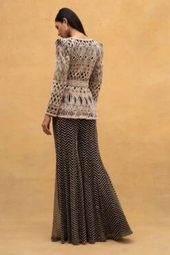 Ritika Mirchandani Black Geometric Hand Embroidered Sharara Set -Deals Haute Togs Store 161rm1 5