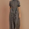Mati Brown Striped Cotton Jumpsuit -Deals Haute Togs Store 163mati2 1