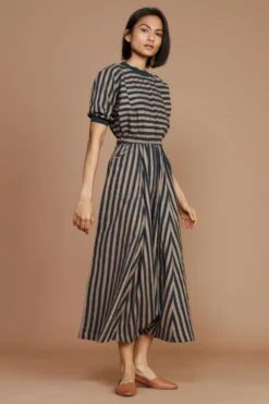 Mati Brown Striped Cotton Jumpsuit -Deals Haute Togs Store 163mati2 3