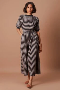Mati Grey Striped Cotton Jumpsuit -Deals Haute Togs Store 163mati3 3