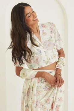 Surmaye Amore Ivory Mulberry Silk Blouse -Deals Haute Togs Store 16623se22 2