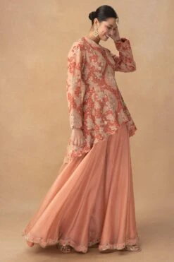 Petticoat Lane By Divya Peach Embellished Sharara Set -Deals Haute Togs Store 16823pl6 3