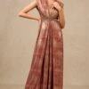 Tarun Tahiliani Wine Foil Jersey Panelled Jumpsuit -Deals Haute Togs Store 16923tt4 1
