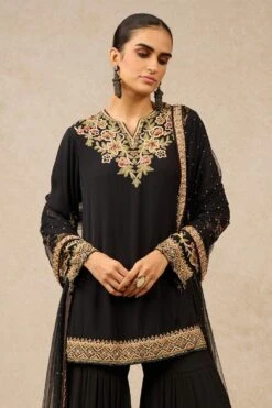 Tarun Tahiliani Black Gara Work Sharara Set -Deals Haute Togs Store 16923tt48 3
