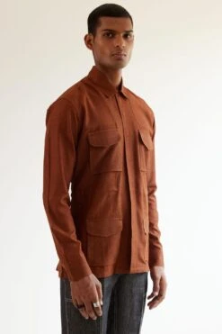 Countrymade Copper Silk Safari Shirt -Deals Haute Togs Store 169cms14 2