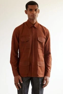 Countrymade Copper Silk Safari Shirt -Deals Haute Togs Store 169cms14 4