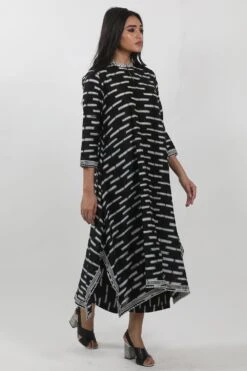 Krishna Mehta Black & White Tie-dye Tunic -Deals Haute Togs Store 17723km7 2