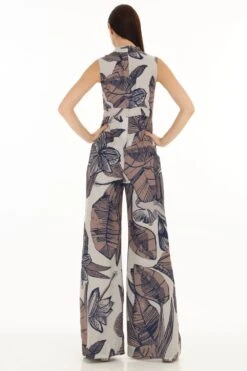 KoAi Brown And Cream Floral Bow Tie Jumpsuit -Deals Haute Togs Store 17723koia22 6