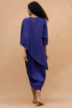 Aikeyah Purple Thread Embroidered Draped Dress -Deals Haute Togs Store 1802ay01 5