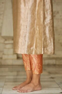 OhFab Red Handwoven Silk Brocade Pants -Deals Haute Togs Store 1802oht15 3