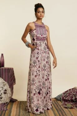 SVA Safar Merlot Jaal Printed Jumpsuit -Deals Haute Togs Store 181123sva78 3