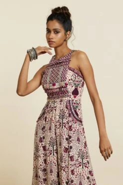 SVA Safar Merlot Jaal Printed Jumpsuit -Deals Haute Togs Store 181123sva78 4