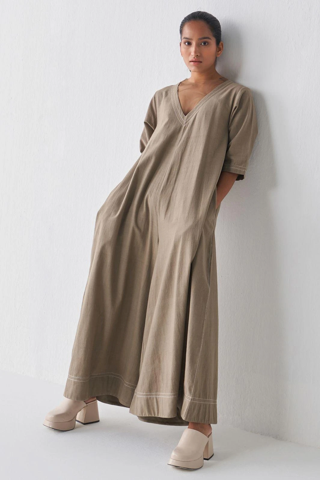 Three Sage Broad Leg Jumpsuit & Fringe Scarf 4 Three Sage Broad Leg Jumpsuit & Fringe Scarf - Image 2