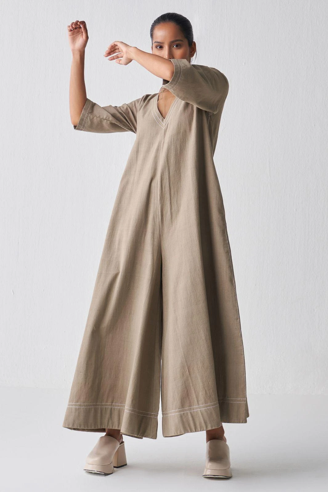 Three Sage Broad Leg Jumpsuit & Fringe Scarf 5 Three Sage Broad Leg Jumpsuit & Fringe Scarf - Image 3