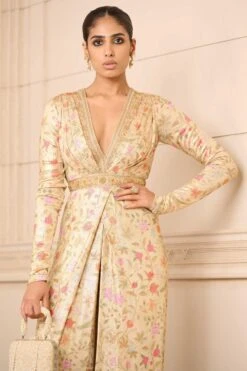 Tarun Tahiliani Blush Floral Printed Jumpsuit 22 Tarun Tahiliani Blush Floral Printed Jumpsuit -Deals Haute Togs Store 18523tt2 3