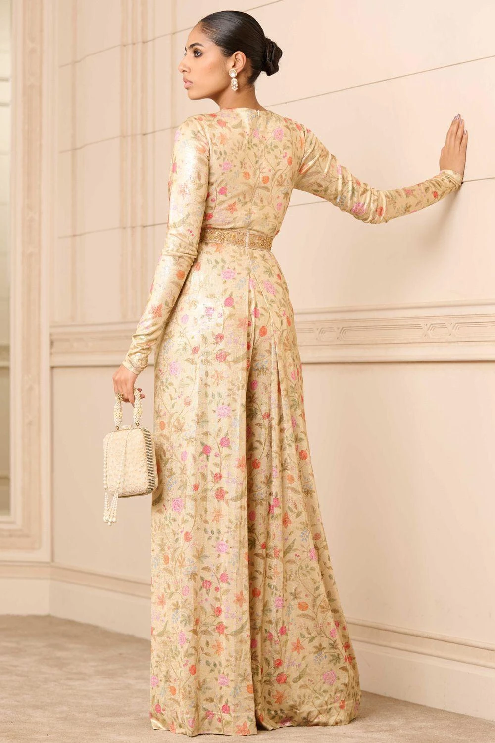 Tarun Tahiliani Blush Floral Printed Jumpsuit 13 Tarun Tahiliani Blush Floral Printed Jumpsuit - Image 11