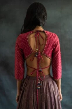 Swatti Kapoor Mauve Hand Block Print Skirt -Deals Haute Togs Store 188swk12 5