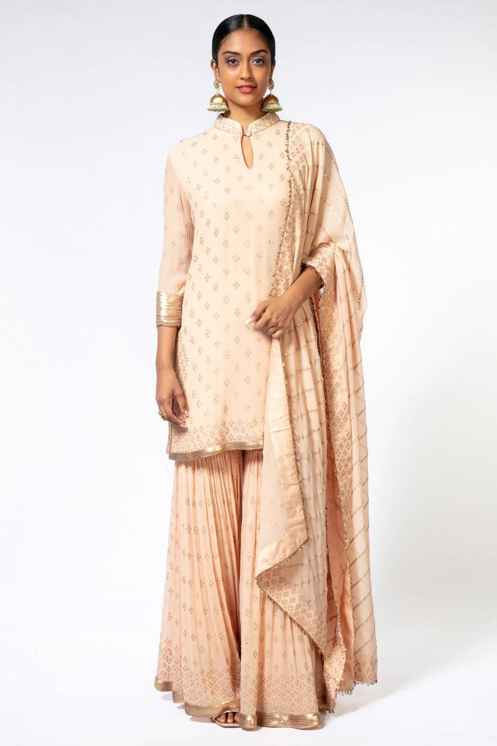 Nakul Sen Pink Sequin Embroidered Sharara Set 3 Nakul Sen Pink Sequin Embroidered Sharara Set