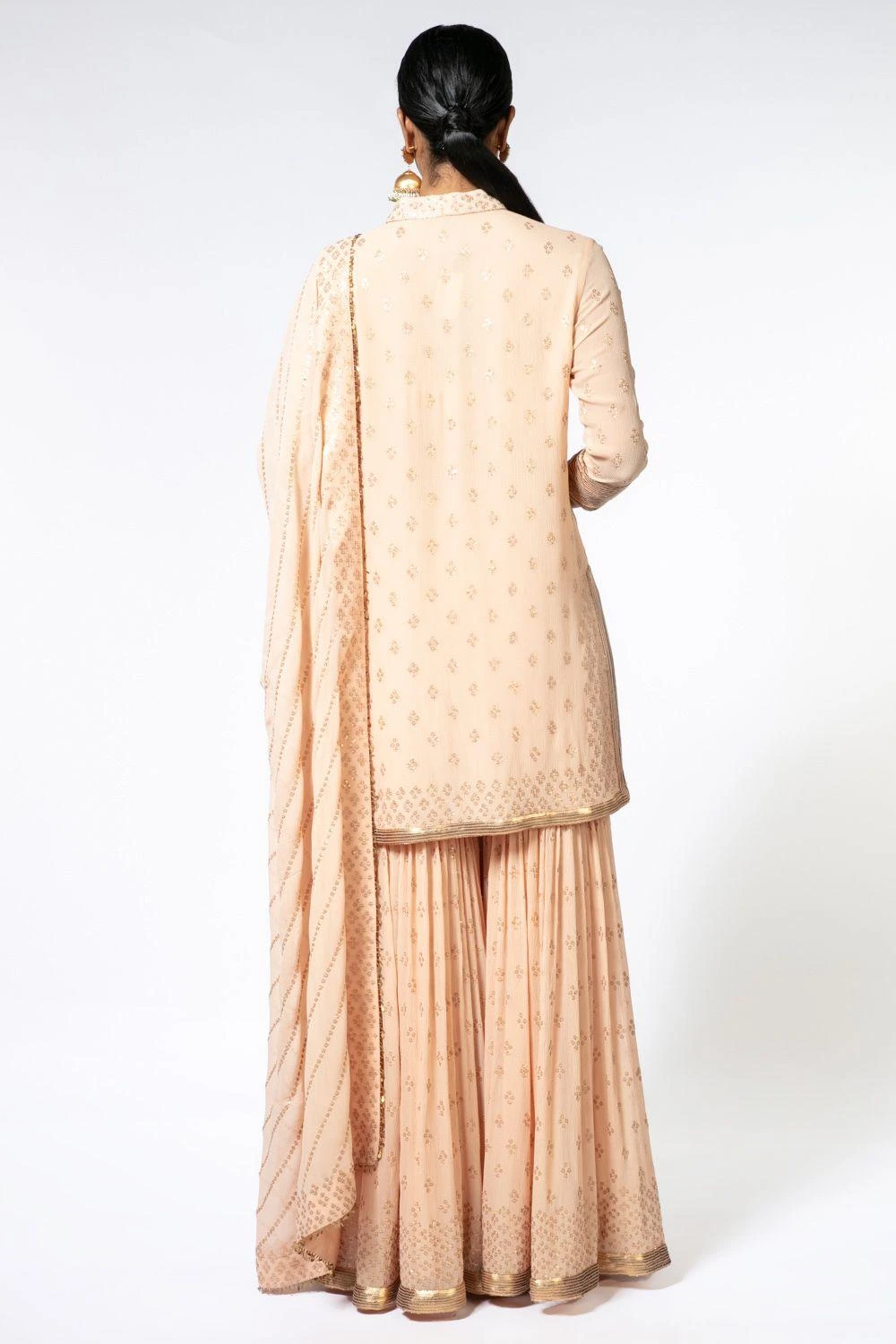 Nakul Sen Pink Sequin Embroidered Sharara Set 6 Nakul Sen Pink Sequin Embroidered Sharara Set - Image 4