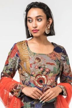Aisha Rao Purple Tropical Printed Sharara Set -Deals Haute Togs Store 191ar11 4