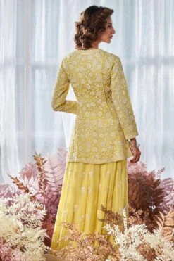 Devika Bhayana Yellow Sharara Set With Threadwork And Sequins -Deals Haute Togs Store 193db19 3