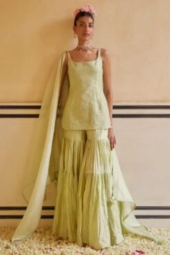 Punit Balana Mint Resham Embroidered Sharara Set