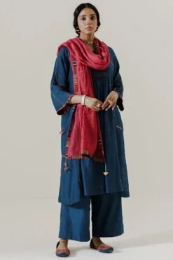 Sunira Designs Blue Mool Dress With Kimono Style Sleeves -Deals Haute Togs Store 197sun9 3