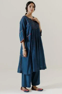 Sunira Designs Blue Mool Dress With Kimono Style Sleeves -Deals Haute Togs Store 197sun9 4