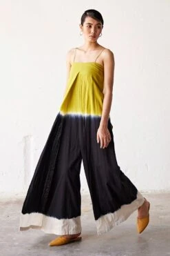 Khara Kapas Lime Green Ombre Jumpsuit -Deals Haute Togs Store 19923kk2 2