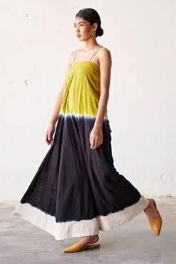 Khara Kapas Lime Green Ombre Jumpsuit -Deals Haute Togs Store 19923kk2 3