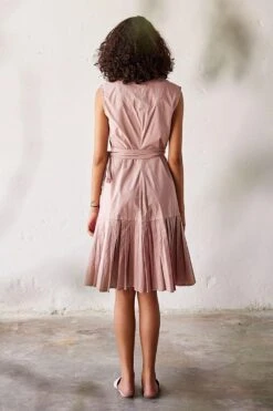 Khara Kapas Pink Poplin Wrap Dress -Deals Haute Togs Store 19923kk5 3