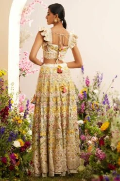 Chandrima Ivory Multi Pastel Beadwork Bustier 9 Chandrima Ivory Multi Pastel Beadwork Bustier -Deals Haute Togs Store 20032023ca02 4