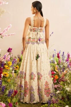 Chandrima Ivory Floral Beadwork Bustier -Deals Haute Togs Store 20032023ca04 4