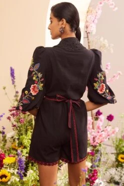 Chandrima Black Threadwork And Beadwork Playsuit -Deals Haute Togs Store 20032023ca35 4