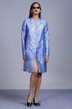 Hemang Agrawal Udaka Silver Brocade Panelled Jacket Dress -Deals Haute Togs Store 2011bhea 0089644 3