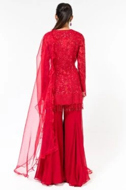 Asira Red Embellished Sharara Set -Deals Haute Togs Store 2012asr4 5