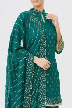 Nakul Sen Emerald Chiffon Sequin Bandhni Sharara -Deals Haute Togs Store 2012ense 0094833 4