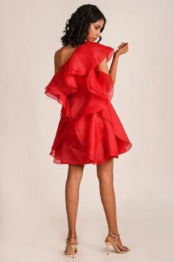 Gauri & Nainika One Shoulder Red Ruffle Dress 9 Gauri & Nainika One Shoulder Red Ruffle Dress -Deals Haute Togs Store 2012gn 0091462 4