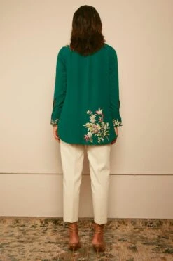 PATINE Emerald Green Embroidered Shirt -Deals Haute Togs Store 204pa4 4