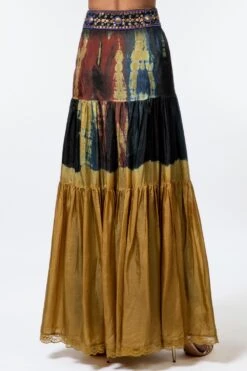 CAPISVIRLEO Tiered Silk Tie & Dye Skirt -Deals Haute Togs Store 208capis4 4