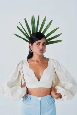Little Things Off White Kumudini Crop Top -Deals Haute Togs Store 209lt30 3