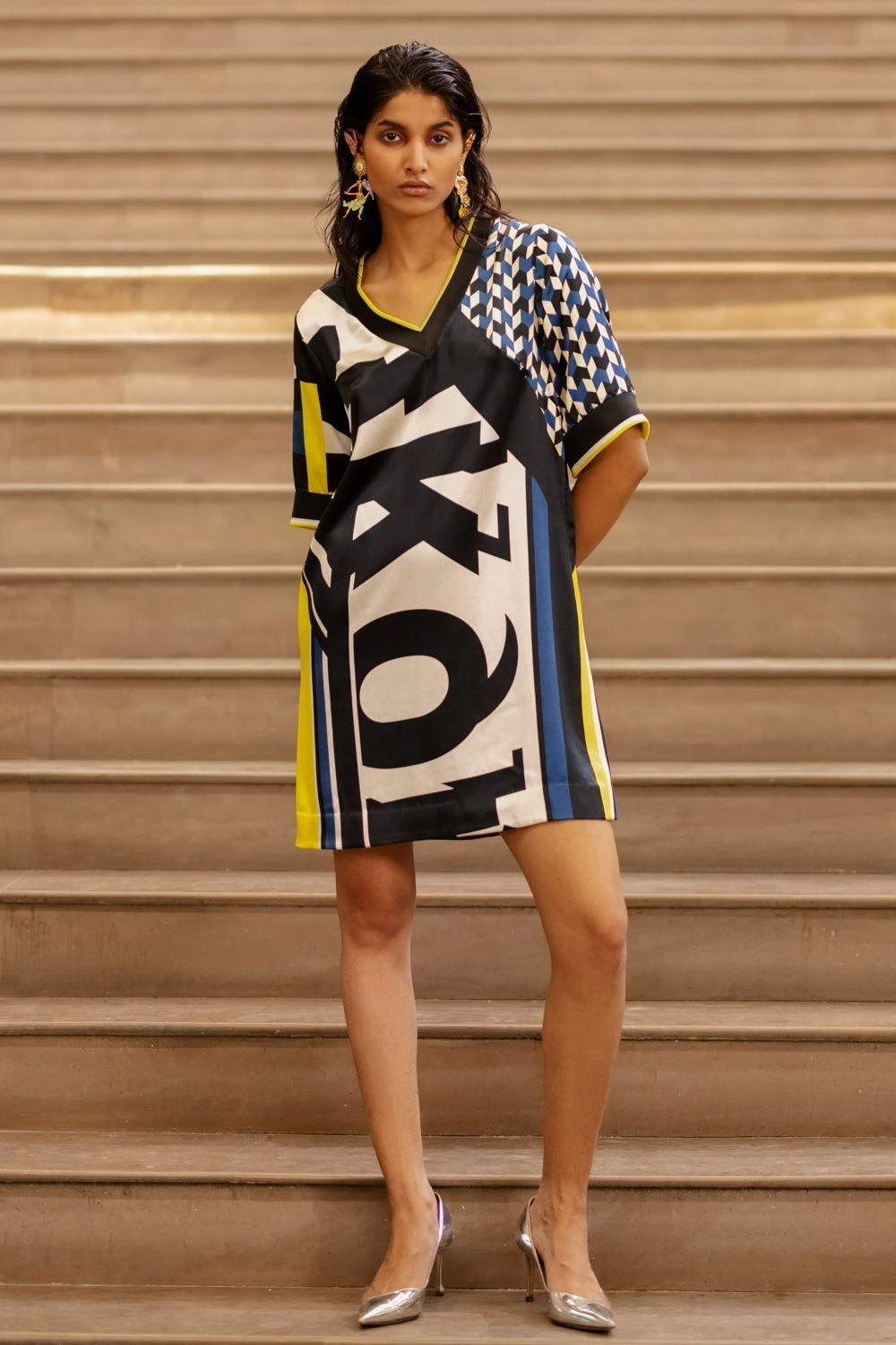 AK-OK By Anamika Khanna Sporty Script Printed Short Dress 5 AK-OK By Anamika Khanna Sporty Script Printed Short Dress - Image 3