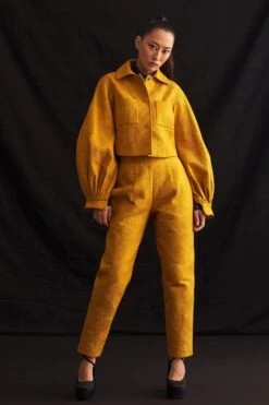 Amrich Mae Woven Silk Quilted Trousers